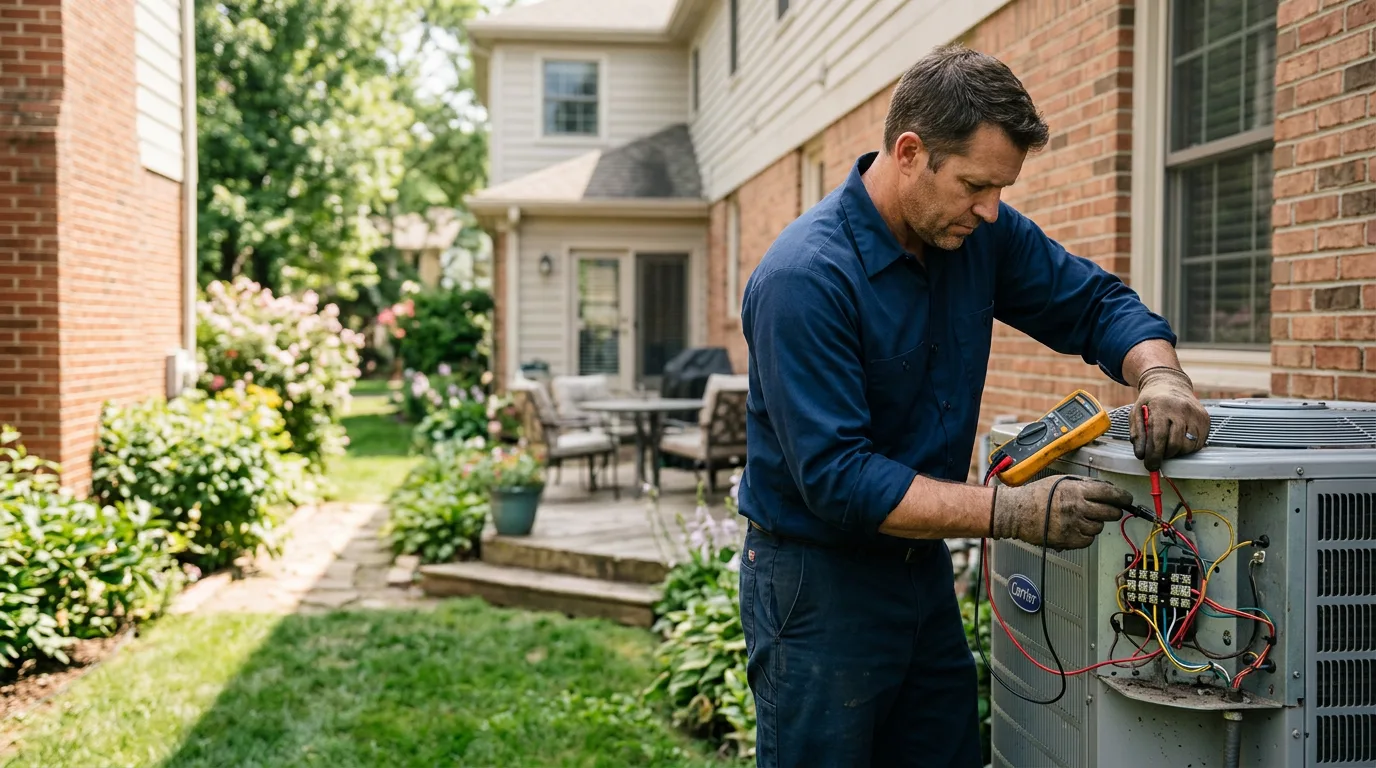 HVAC technician working near Calumet, OK
